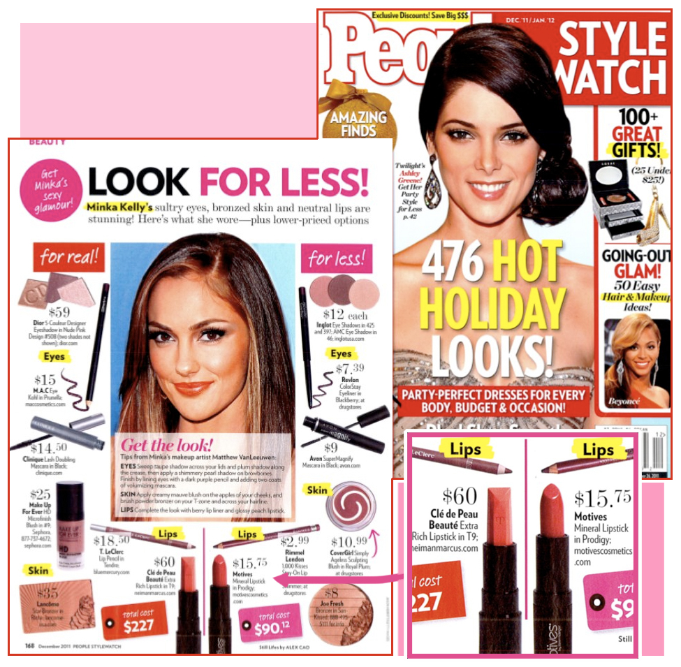 Motives Mineral Lipstick in Prodigy in People Style Watch Magazine.