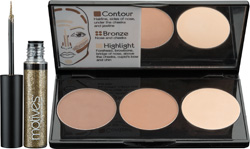 Motives 3-in-1 Contour, Bronze and Highlight Kit plus Glitter Eyeliner in Gold Digger