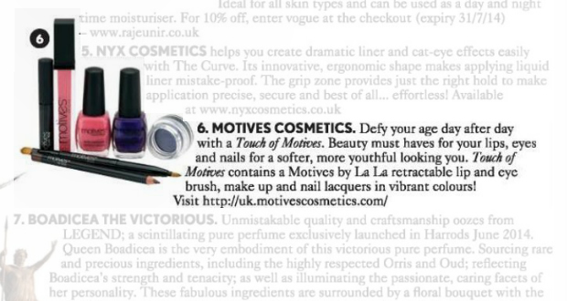 Motives - July Issue of Vogue UK