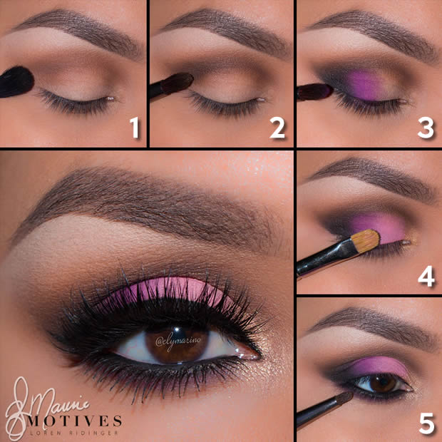 Pink Eye Shadow Look - numbered