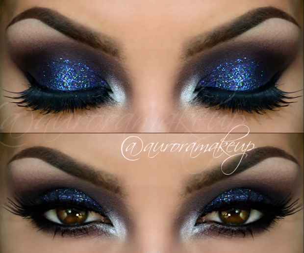 Burgundy Smokey Eye with Blue